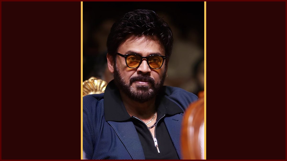 Venkatesh Daggubati at the ANR Awards in October 2024 (Bollywood Hungama photo, CC BY 3.0, via Wikimedia Commons); not a still from the film