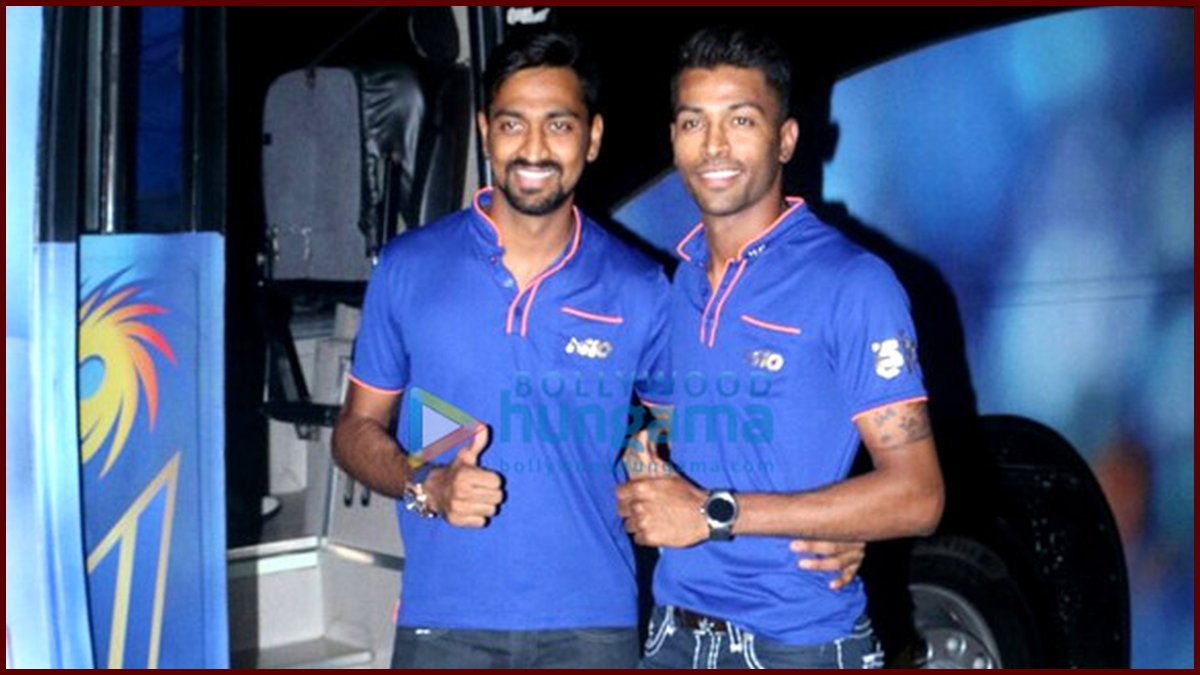 Wikimedia Commons photo of Krunal Pandya (left), India's Hong Kong Sixes 2026 captain, with his brother Hardik Pandya at a 2017 IPL celebration in Mumbai; not a photo from Hong Kong