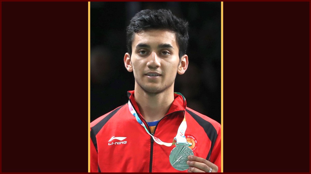Lakshya Sen with a medal at the 2018 Youth Olympic Games in Buenos Aires (Wikimedia Commons photo); not a photo from Saarbrücken